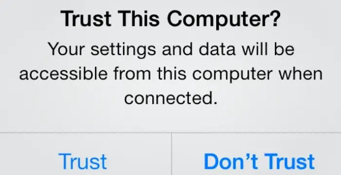 Trust permissions on iPhone