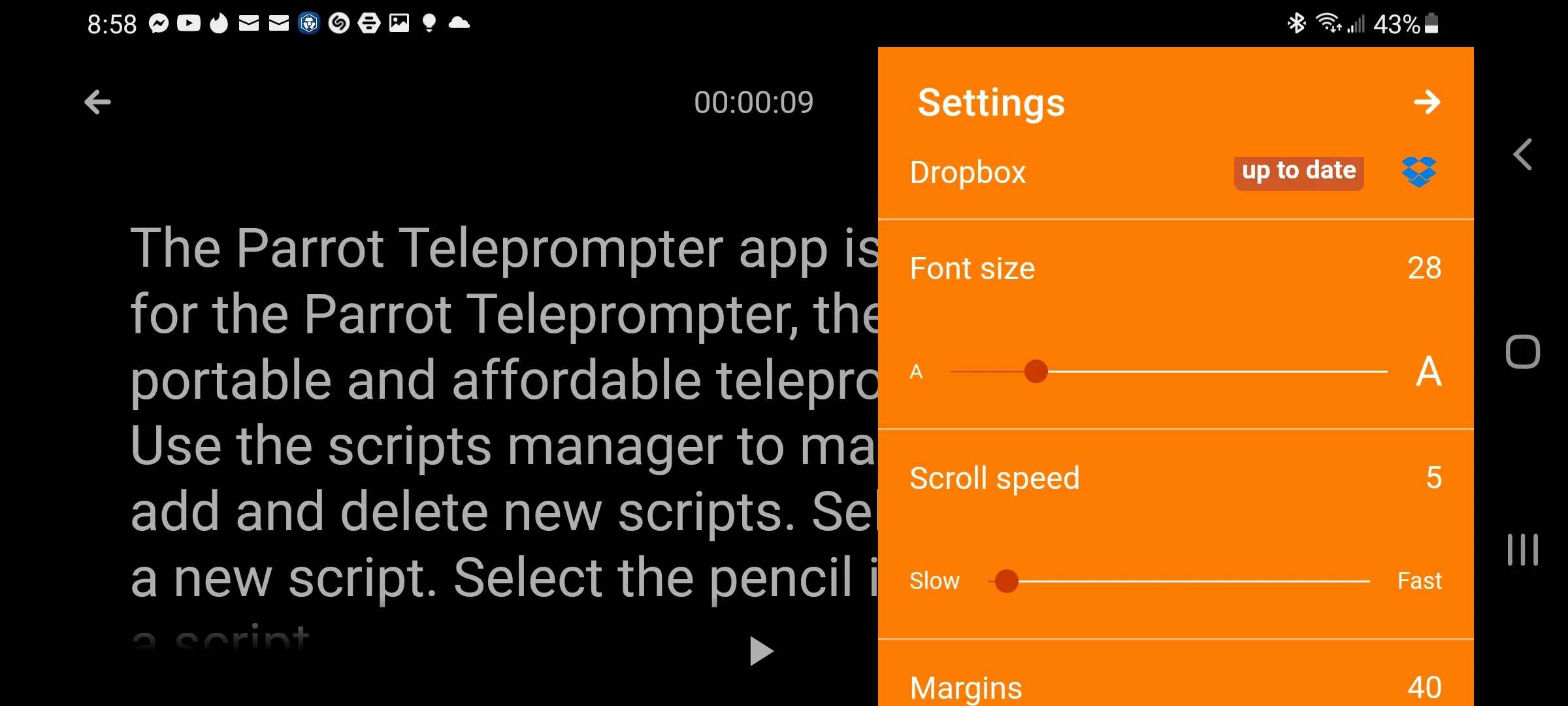 Parrot teleprompter 