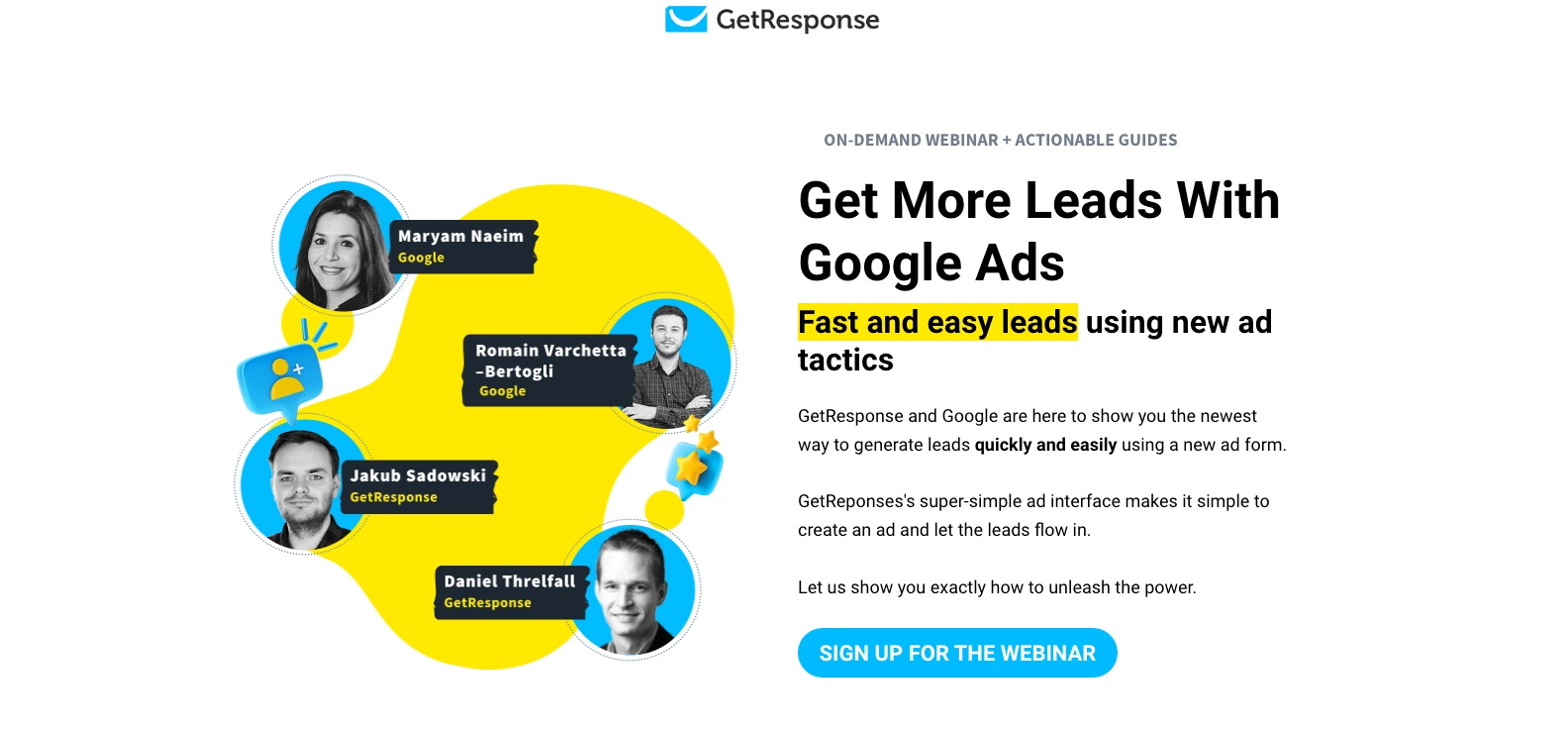 Get response webinar landing page