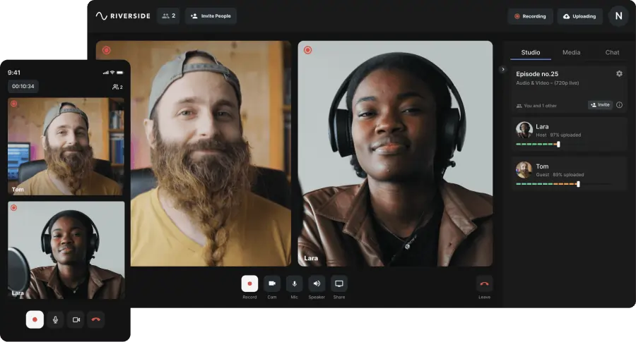 Riverside remote video recording software