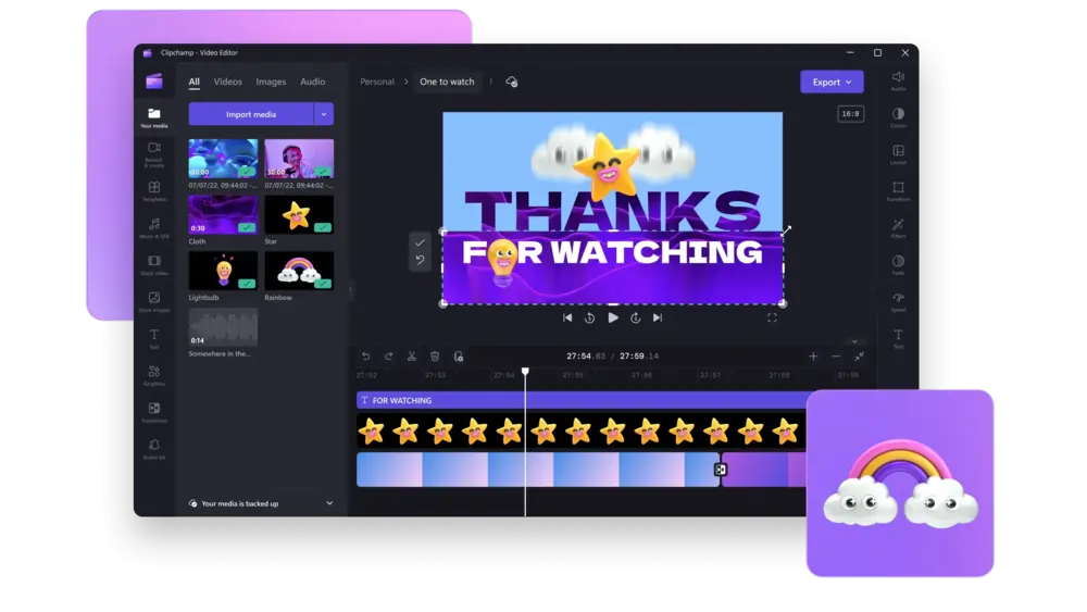 Clipchamp add audio to video