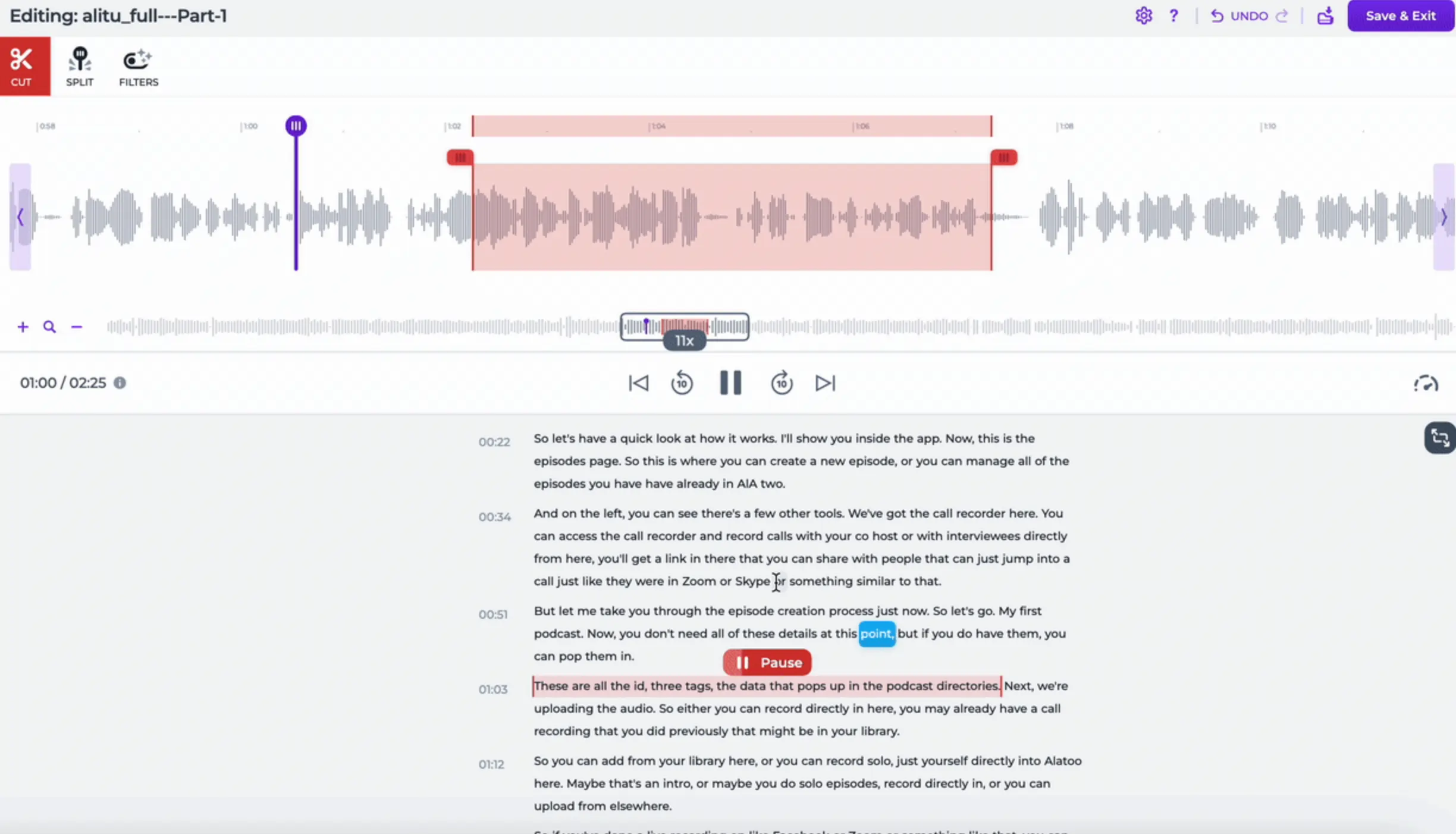 Alitu podcast editing software 