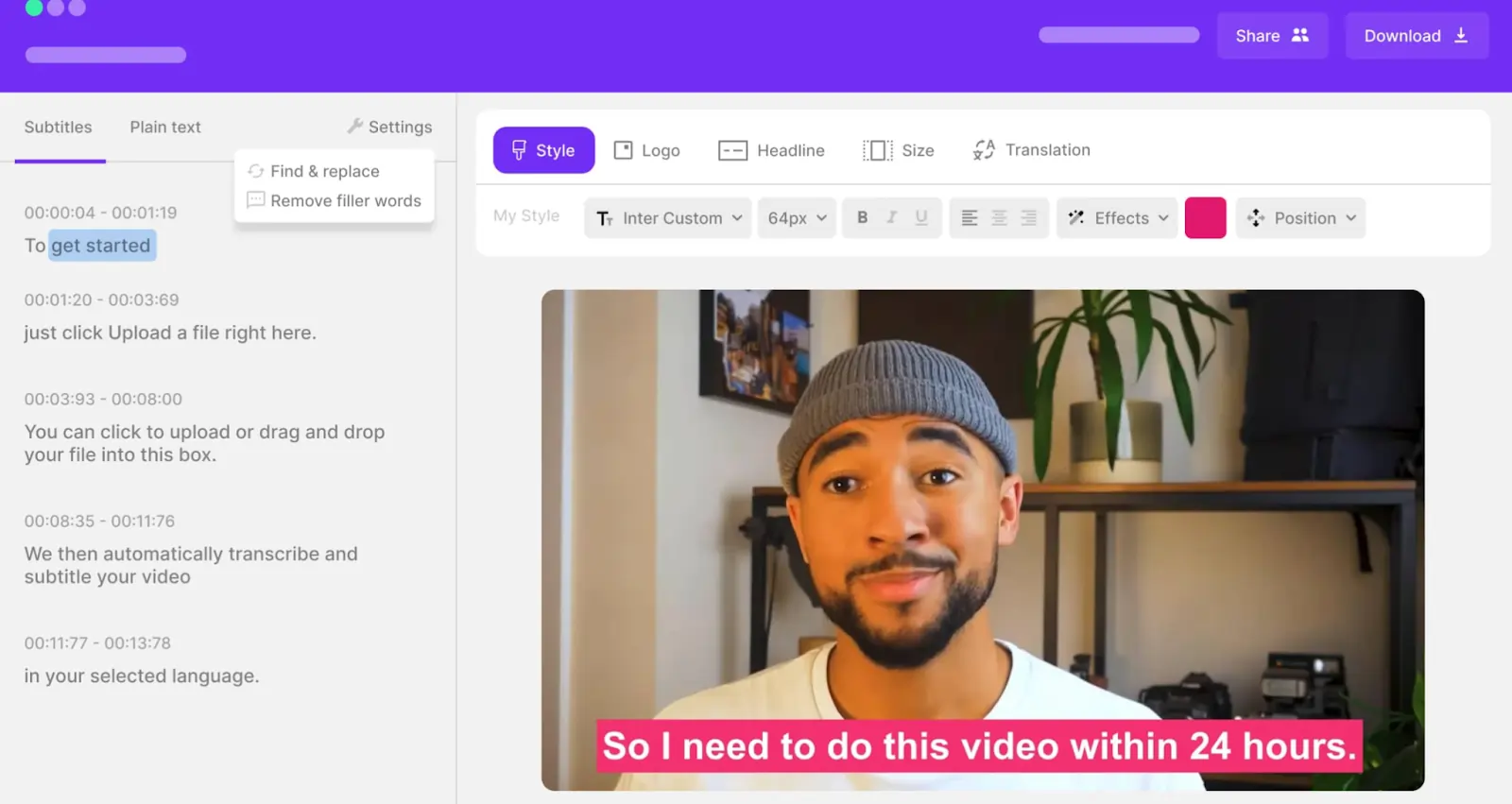 Subly subtitle editor