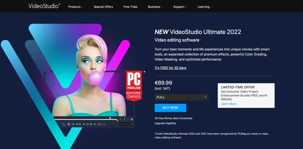 Corel VideoStudio Ultimate video editing app for PC
