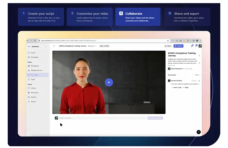 Synthesia ai video editor
