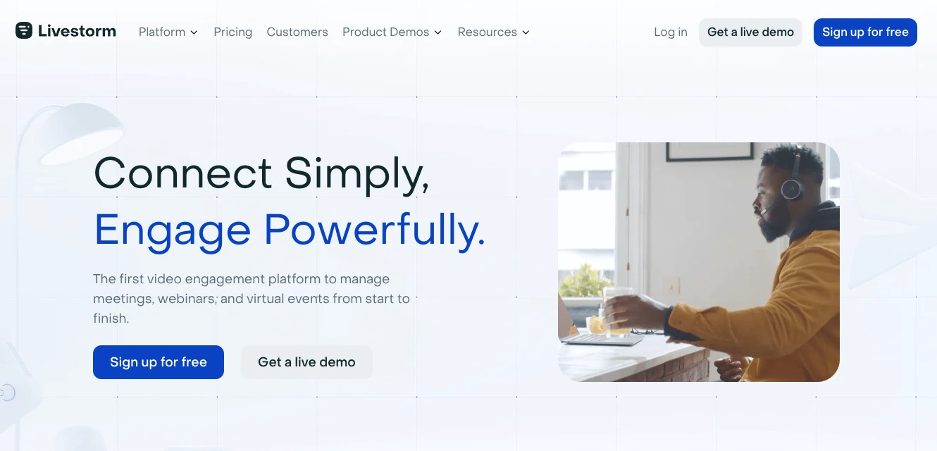 Livestorm platform for pre-recorded webinars