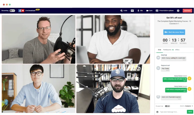 EasyWebinar software for evergreen and live webinars