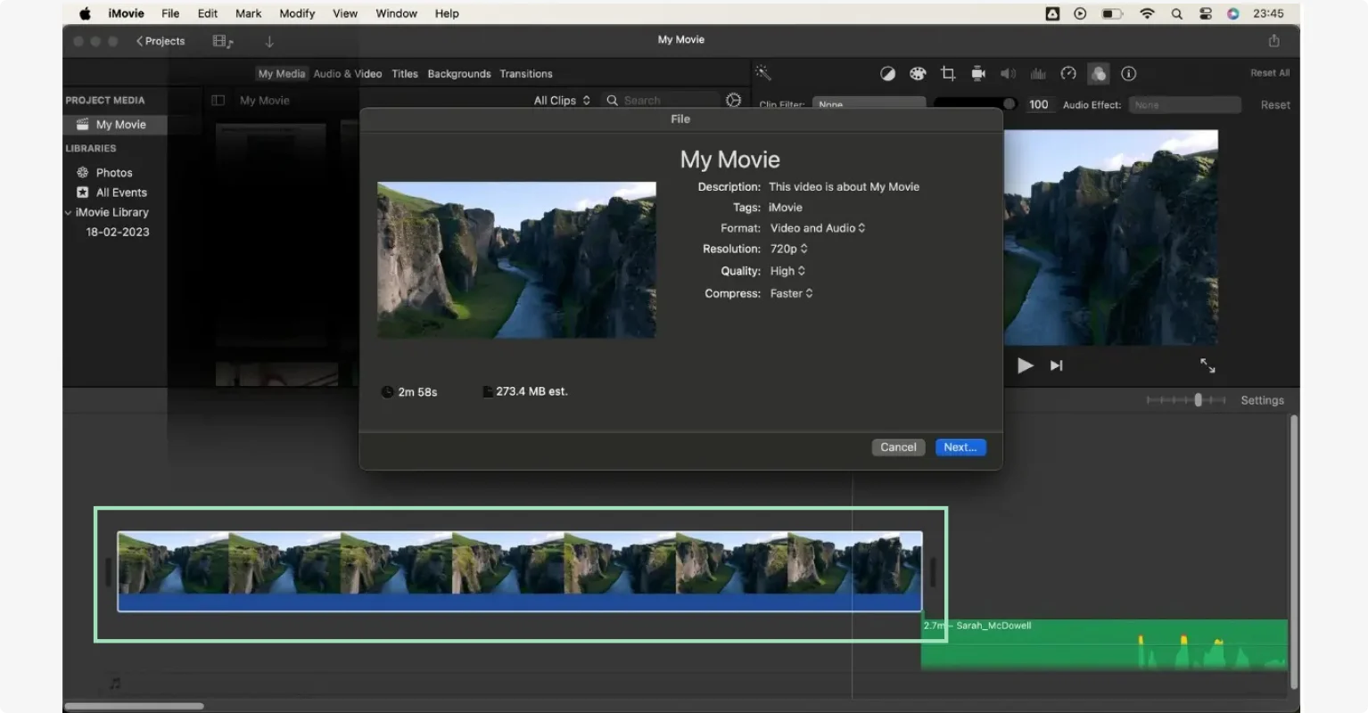Cutting videos on iMovie