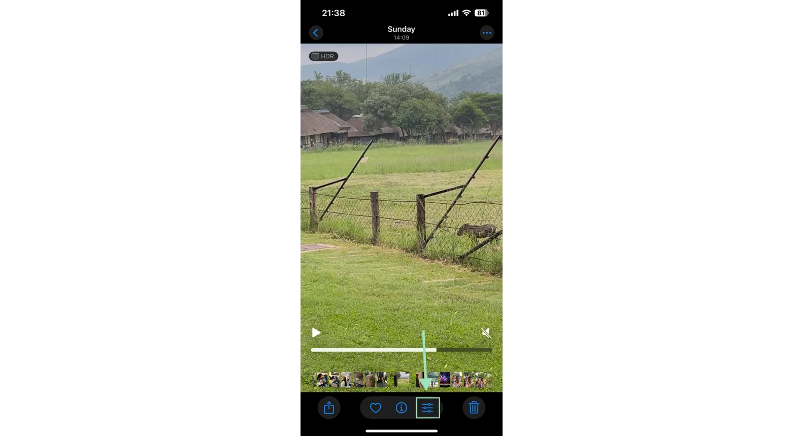 iPhone Photos app Edit button
