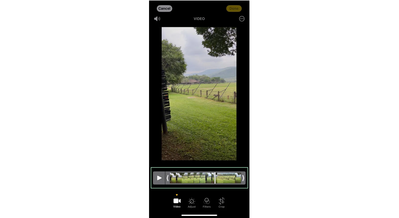 iPhone Photos app timeline bar