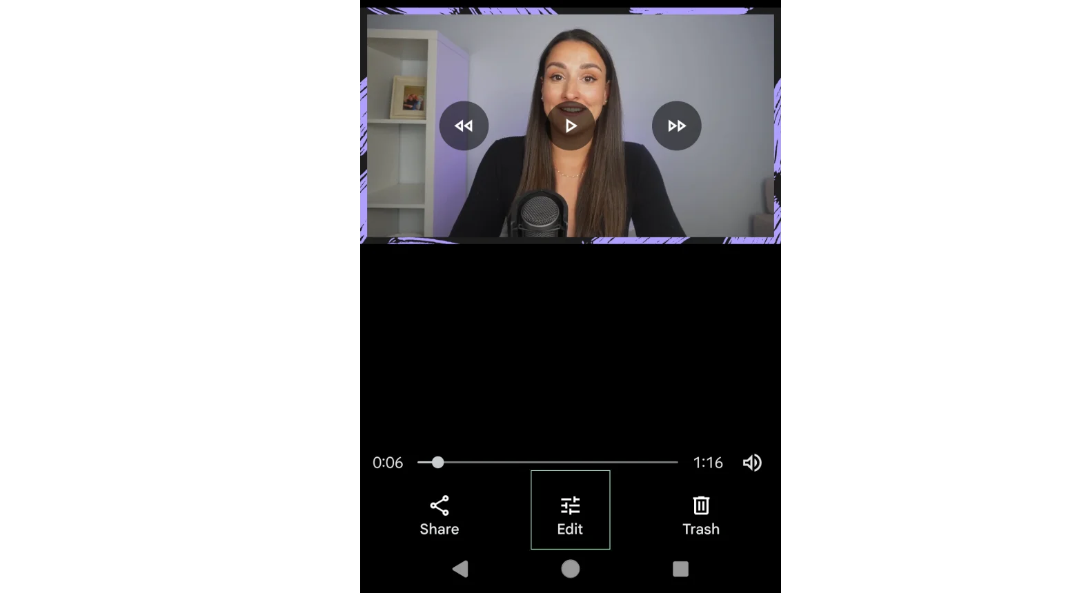 Google Photos app dit button