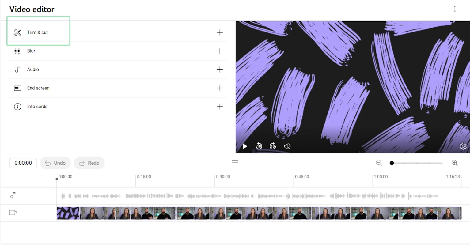 YouTube Studio rim & Cut