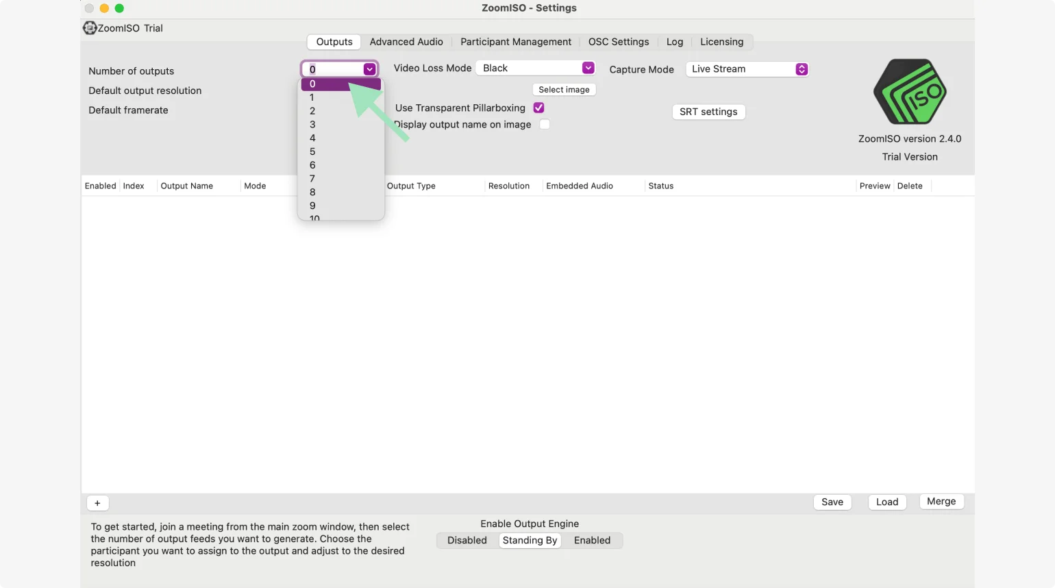 ZoomISO Outputs