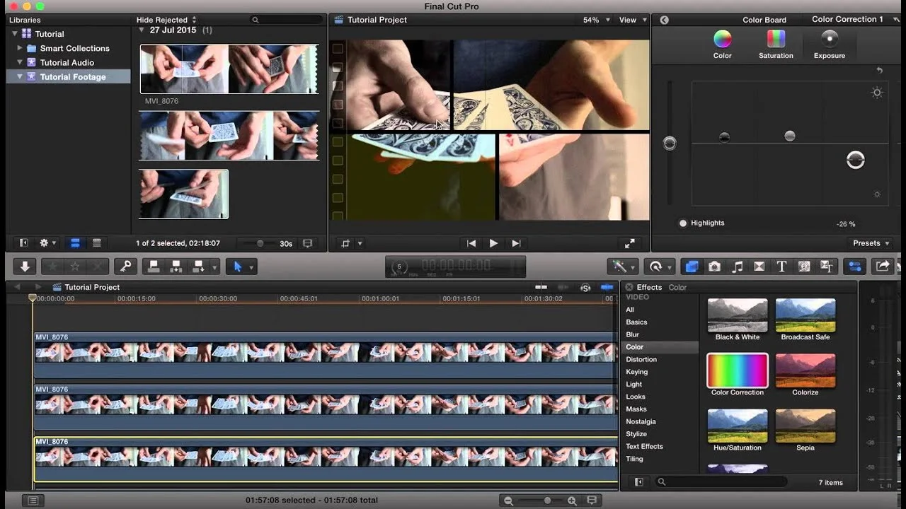 Final Cut Pro side by side video editor 