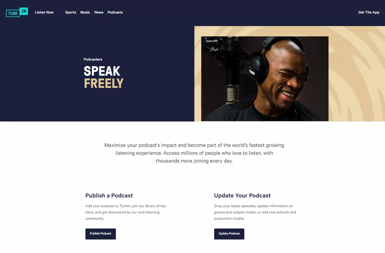 TuneIn podcasts