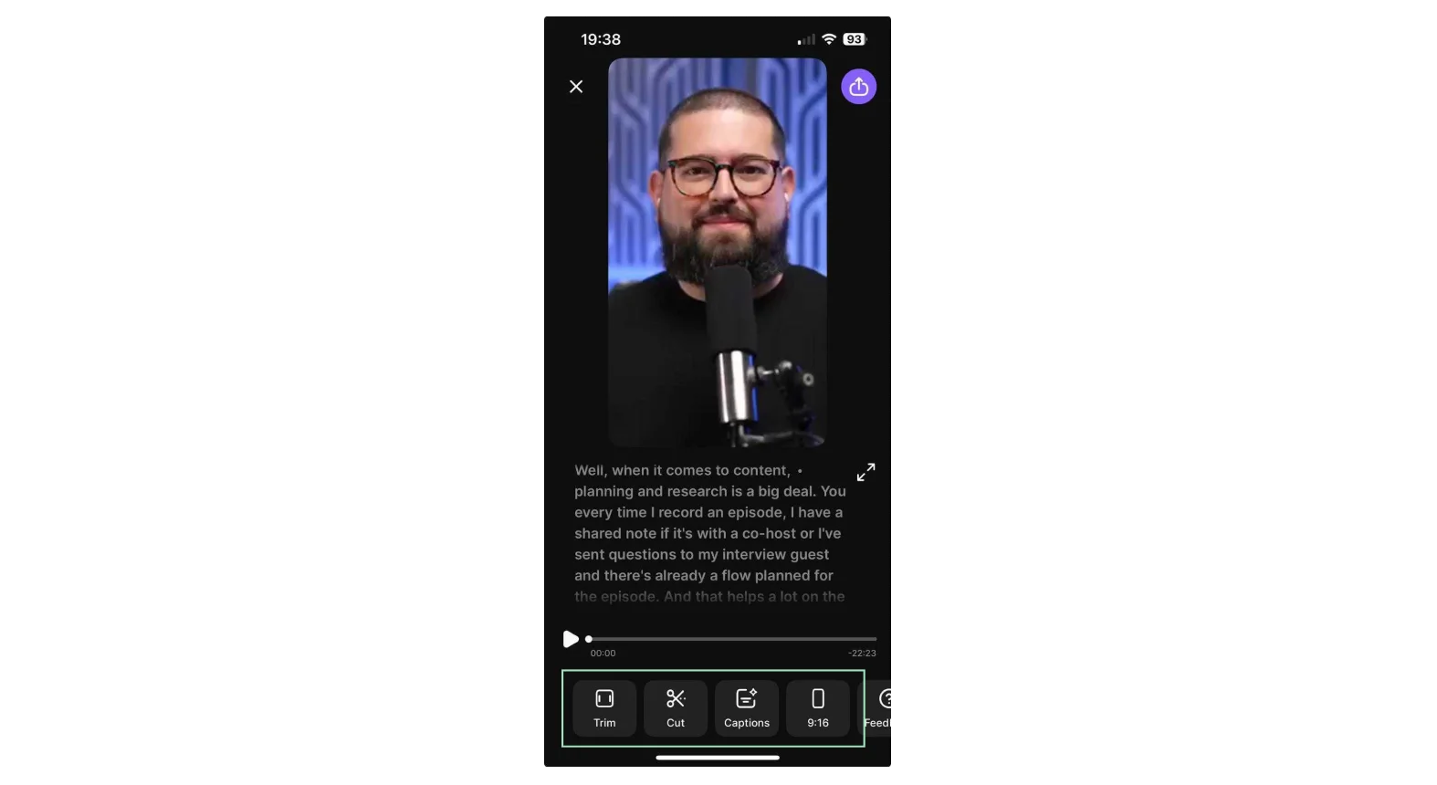 Riverside mobile editing app features