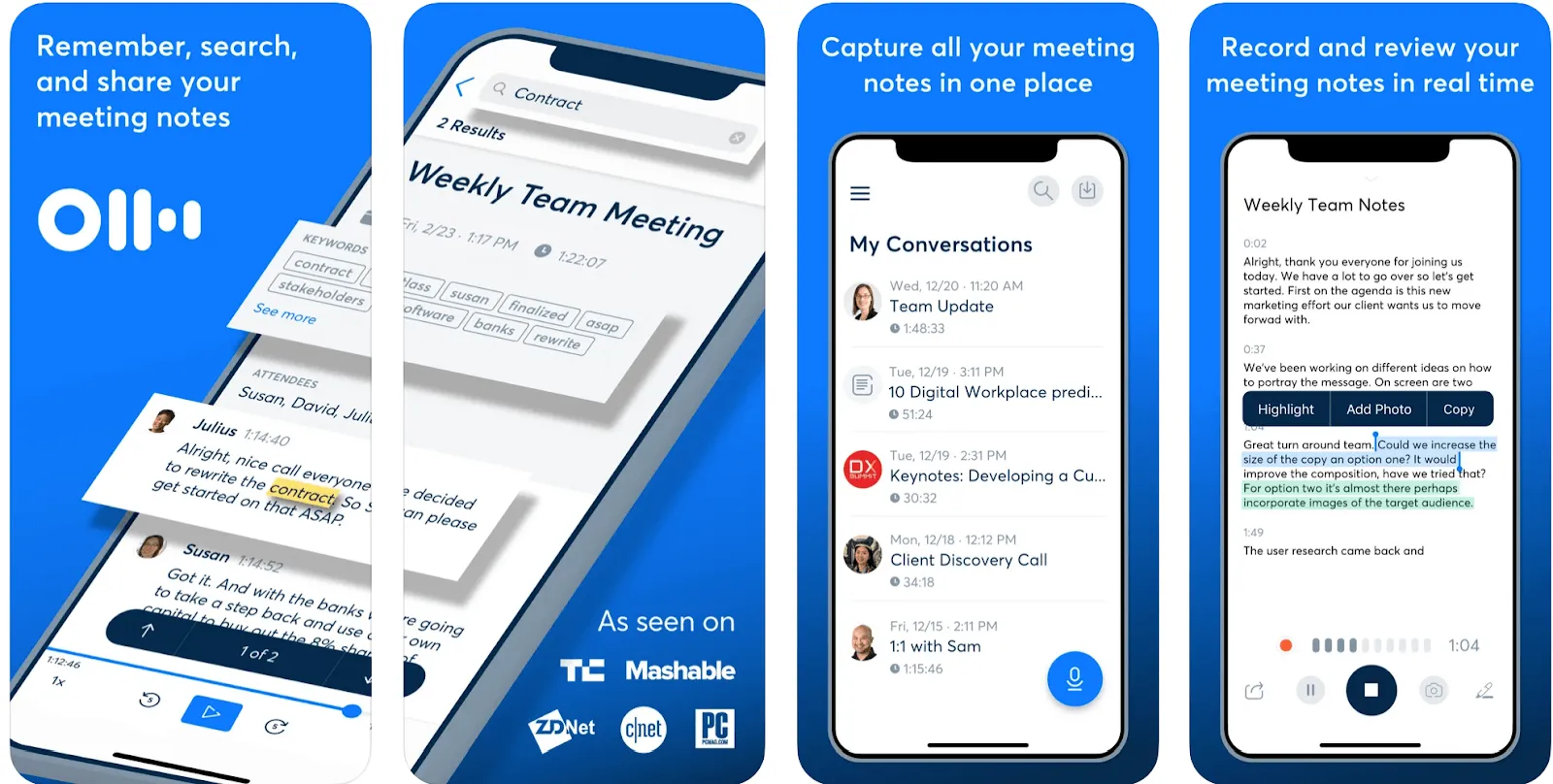 Otter Voice Recorder app with transcription