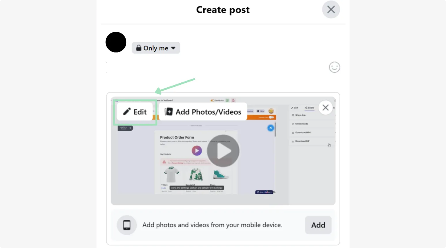 Editing a video on Facebook to get a SRT file