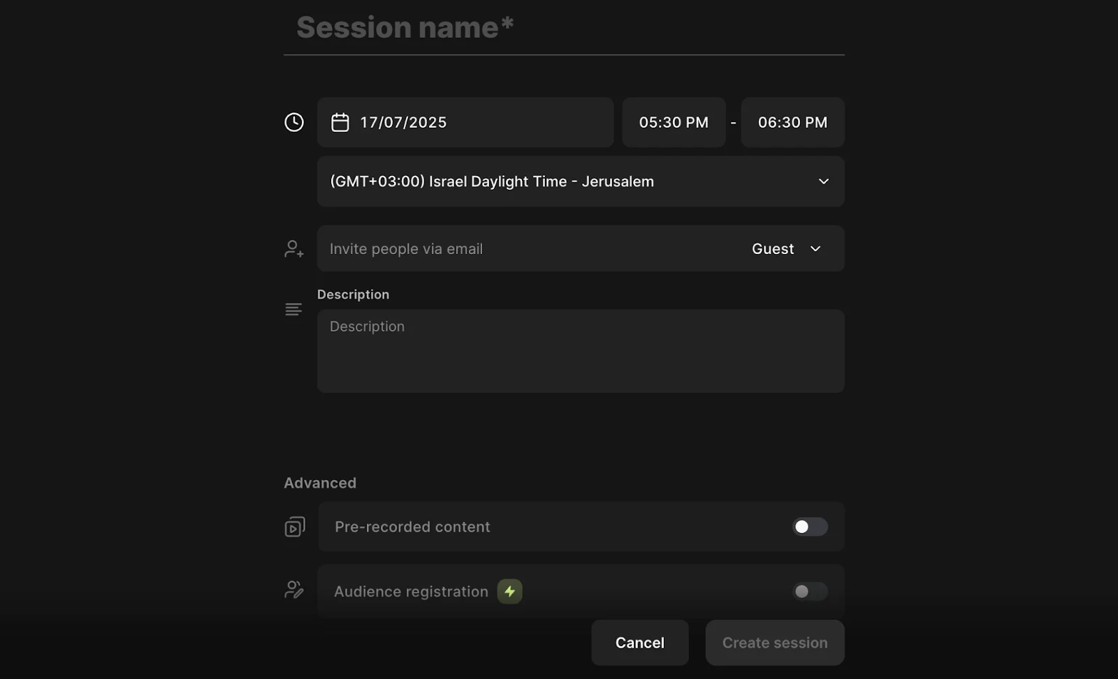 Riverside scheduling session