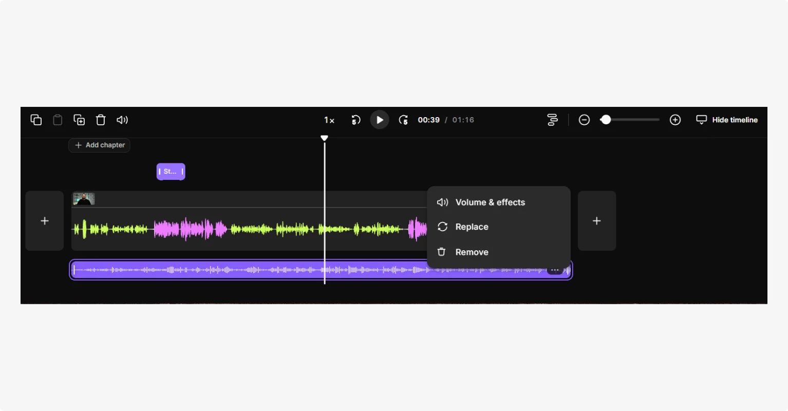 Riverside timeline volume