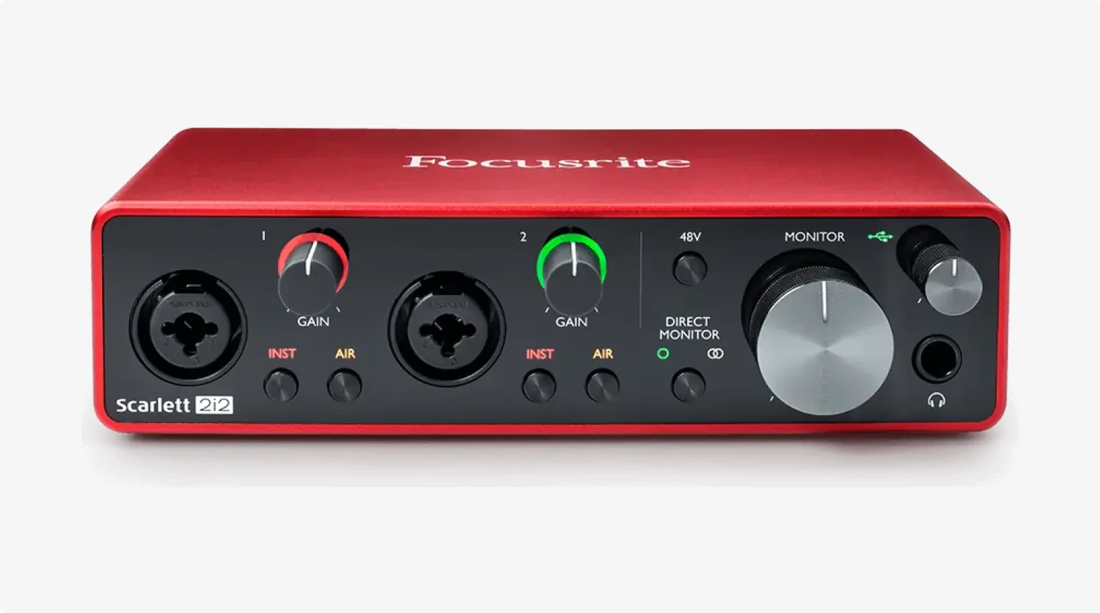 Focusrite Scarlett 2i2 (4. Generation) Audio-Schnittstelle für Podcasts 