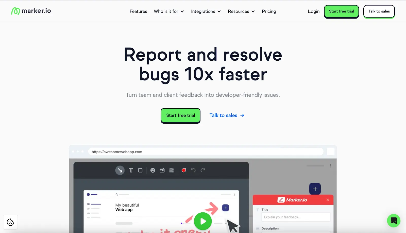 Marker.io chrome extension