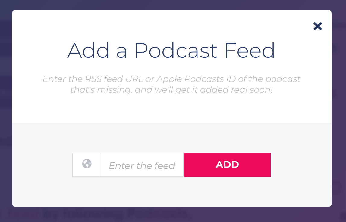 add a podcast feed