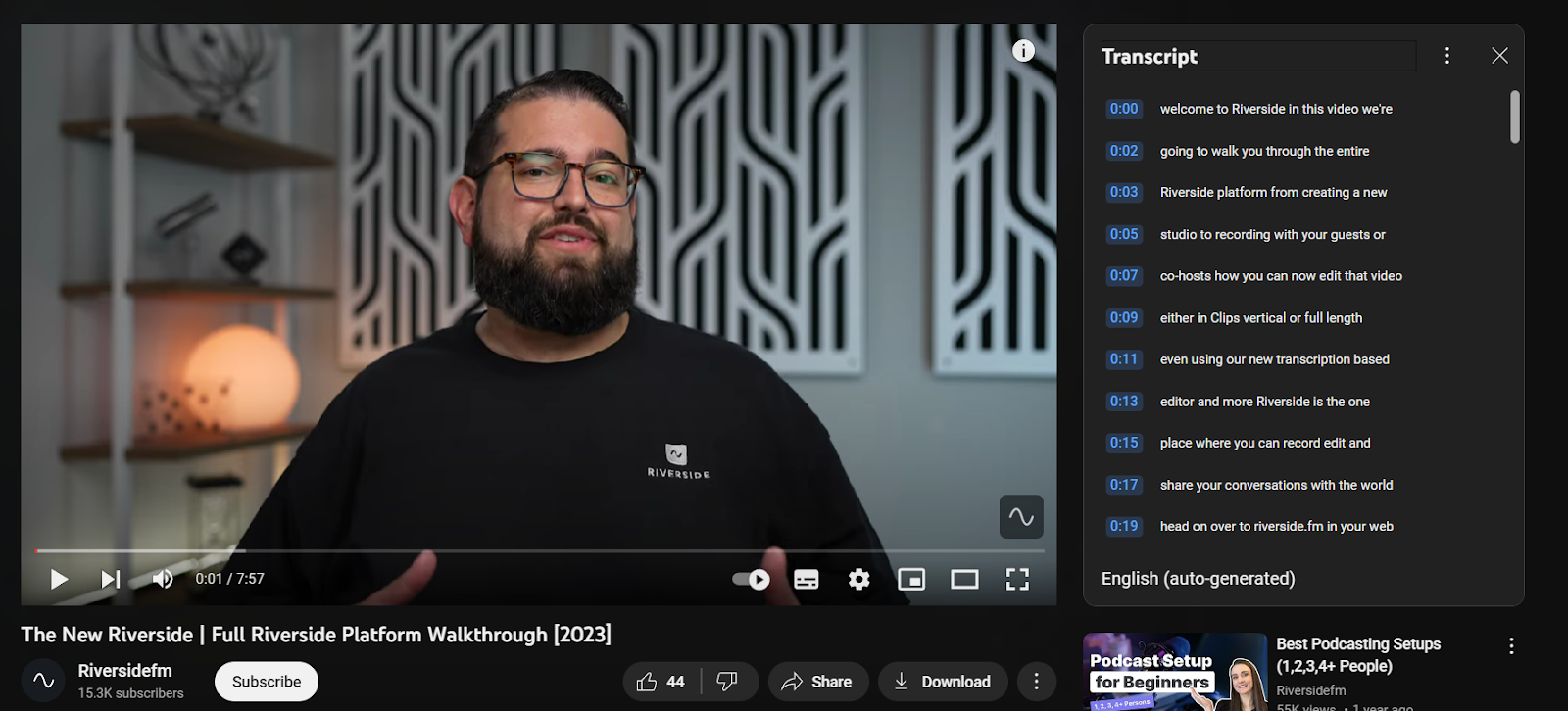 How to get YouTube transcription