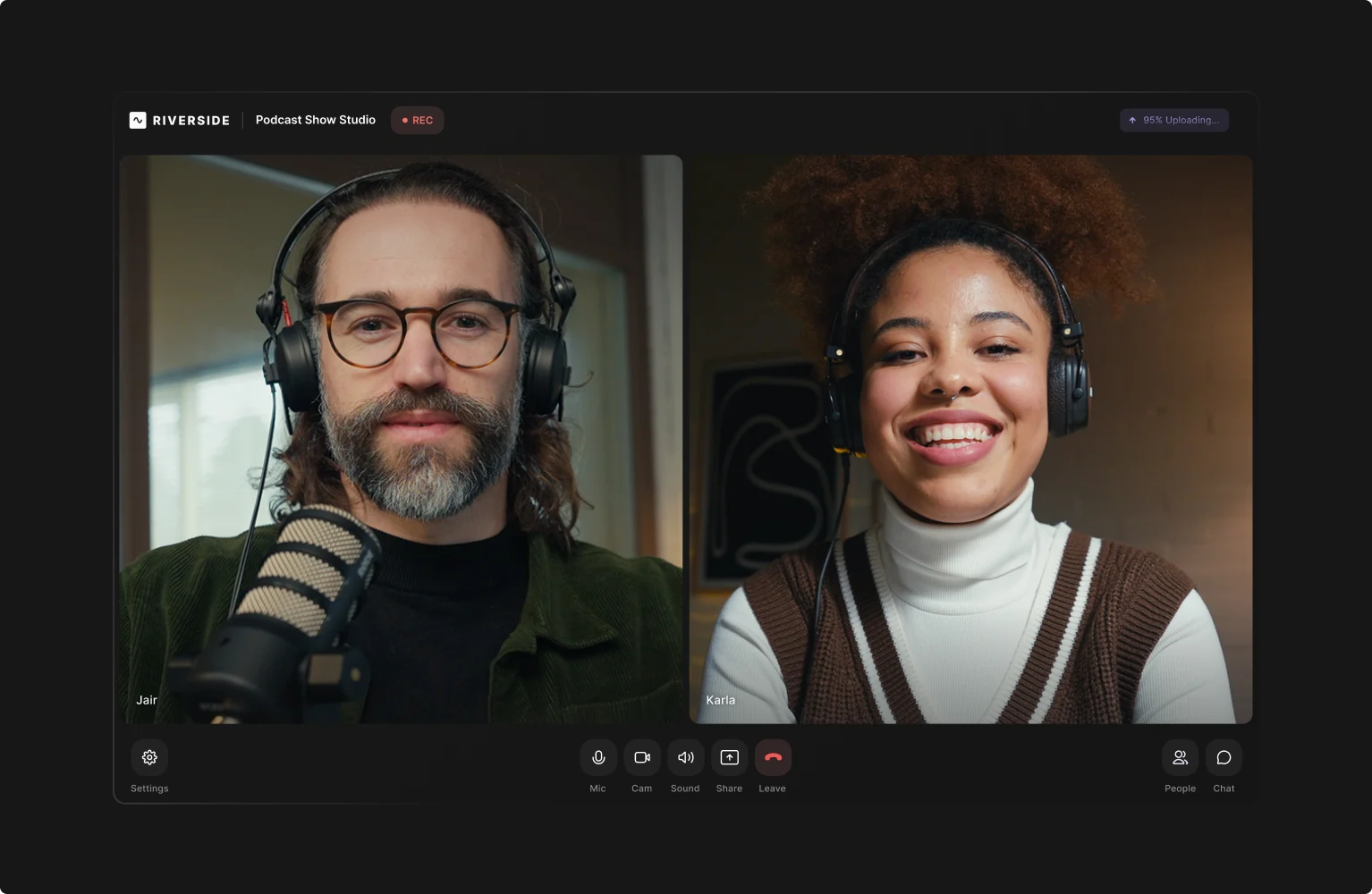 Podcast-Interview, das online remote stattfindet