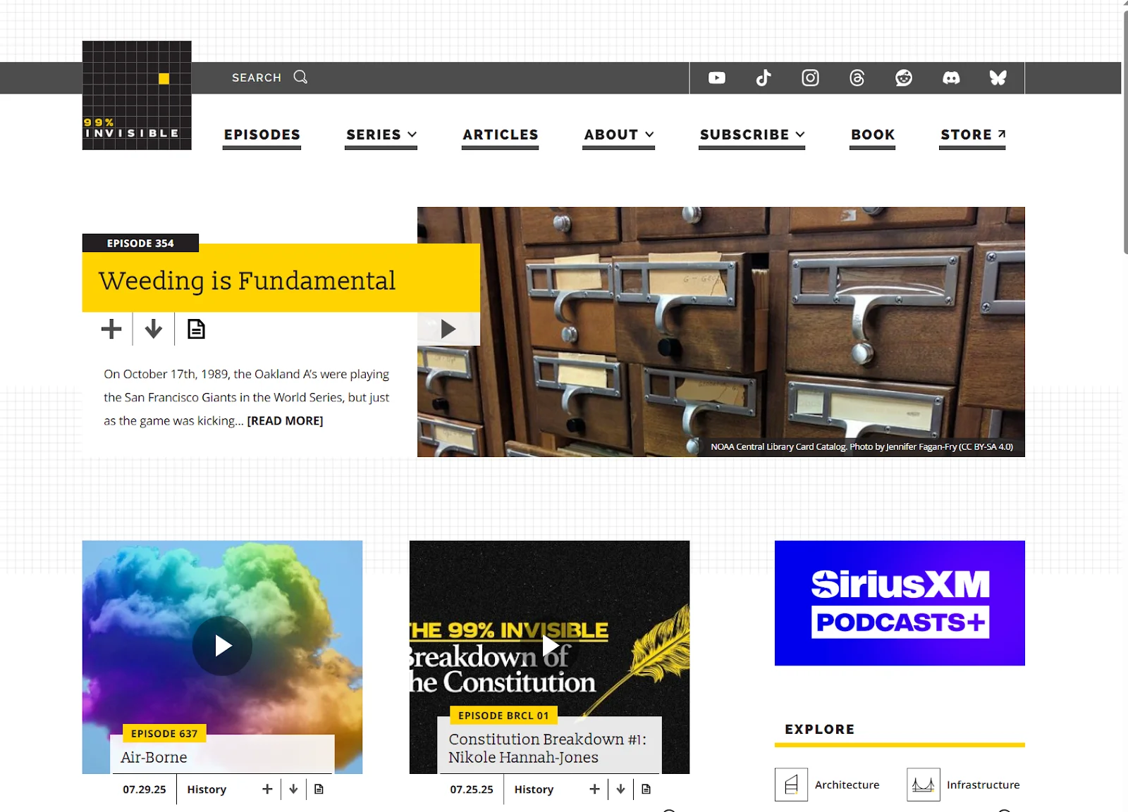 99% Invisible podcast website