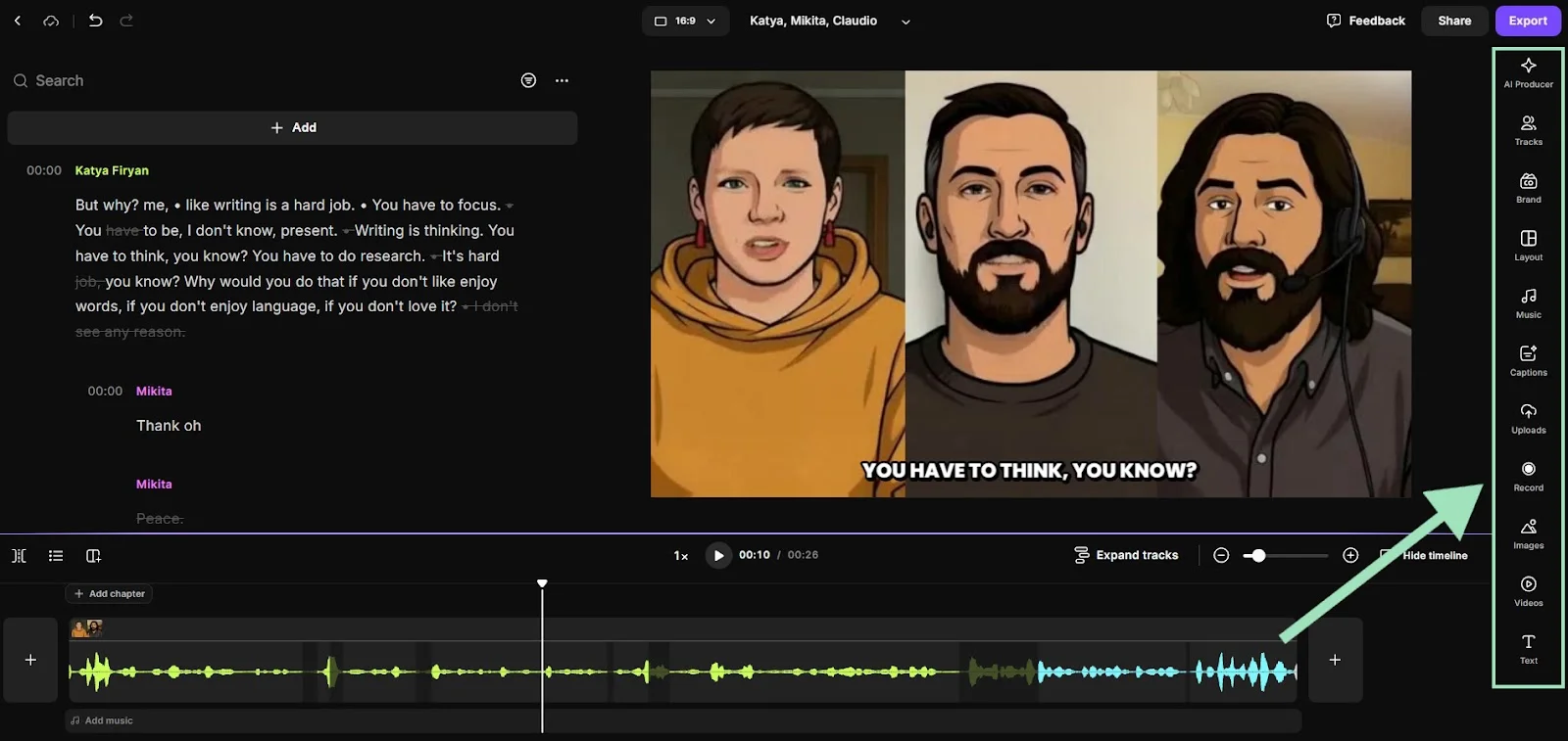 Riverside editor toolbar