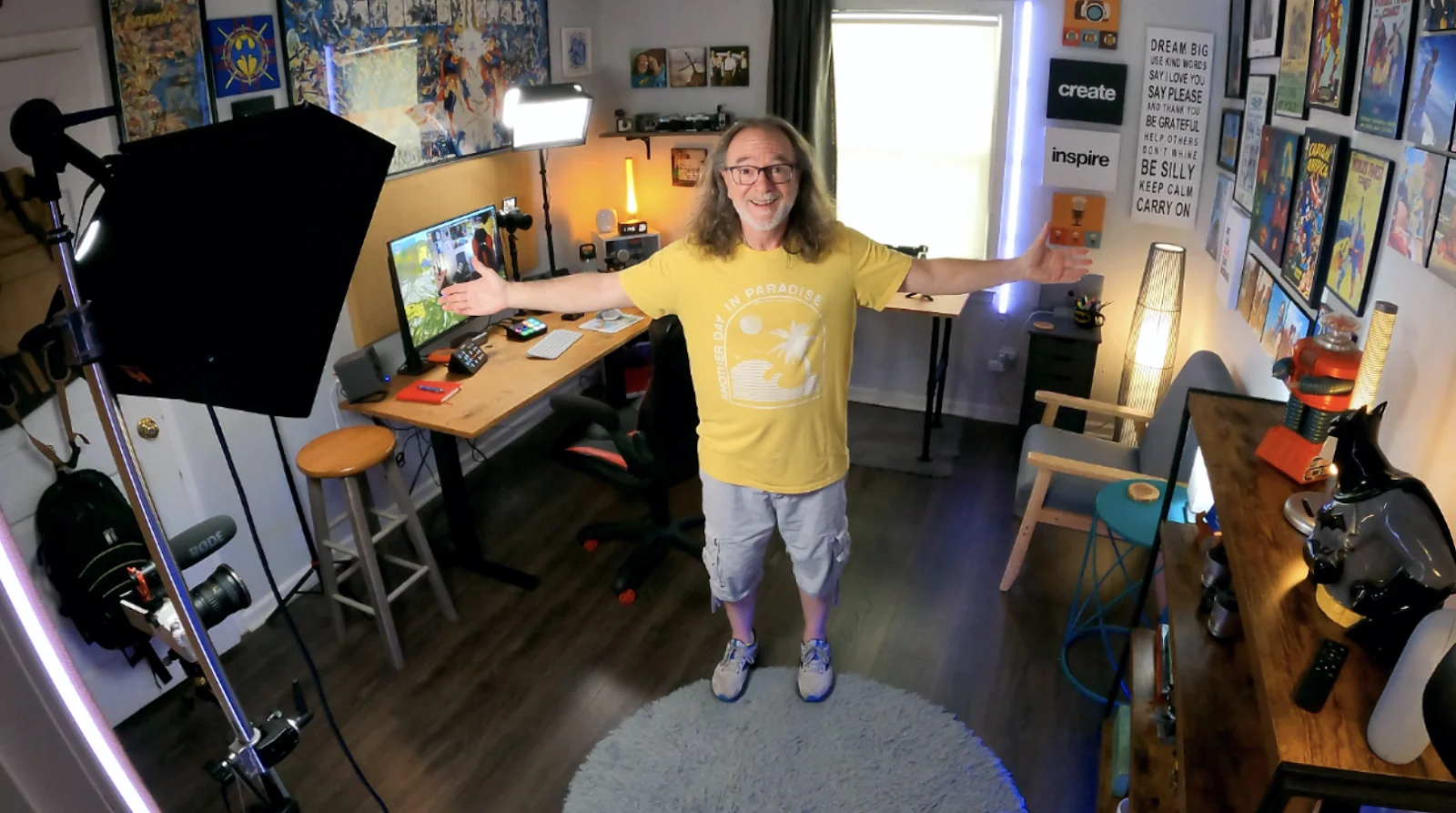 Kevin Kolbe smiling in his studio