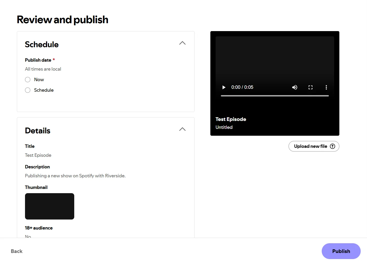 Spotify for Creators publish your episodes