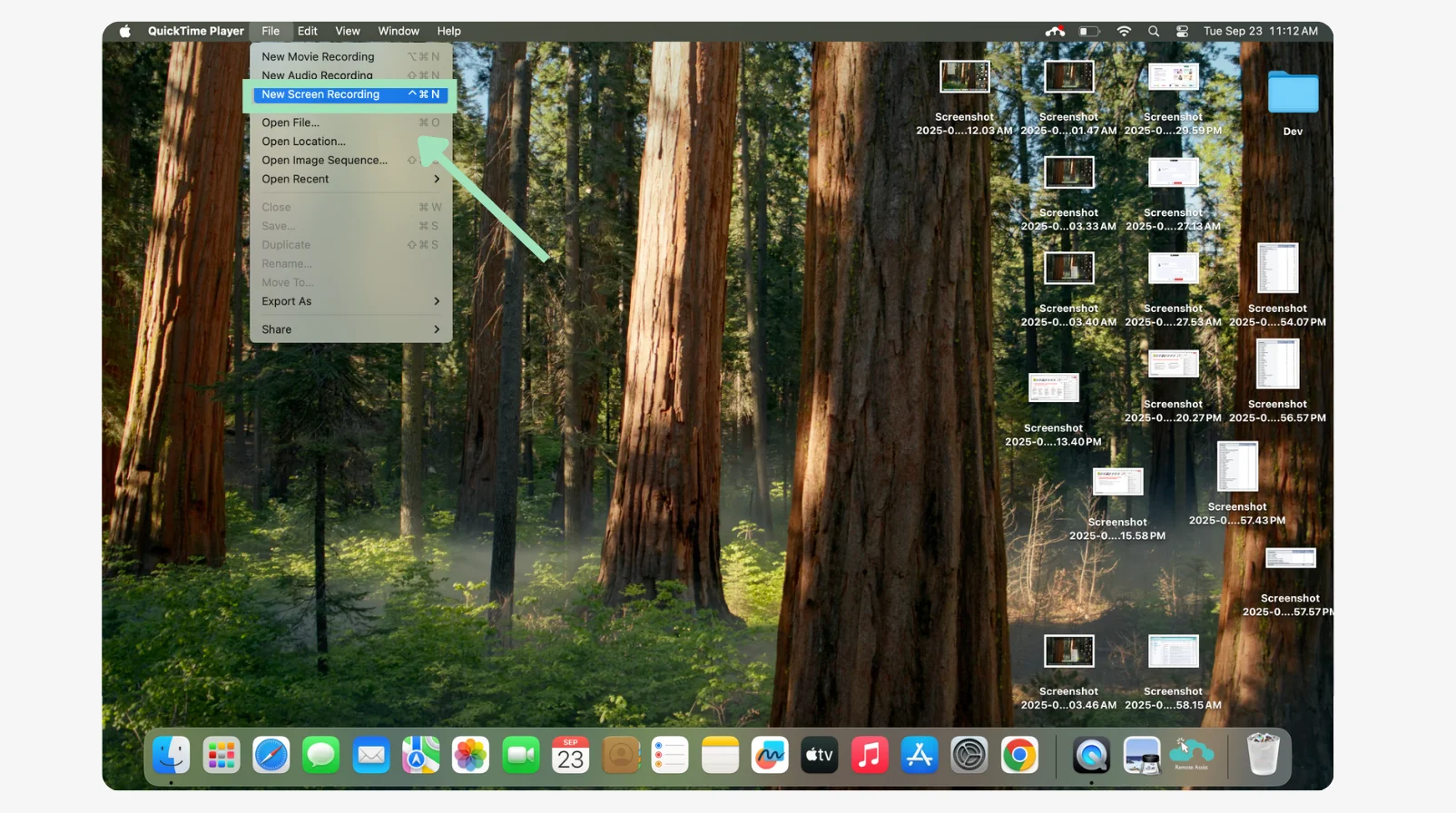 QuickTime new screen recording