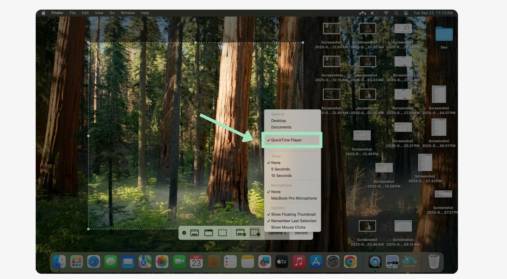QuickTime save location