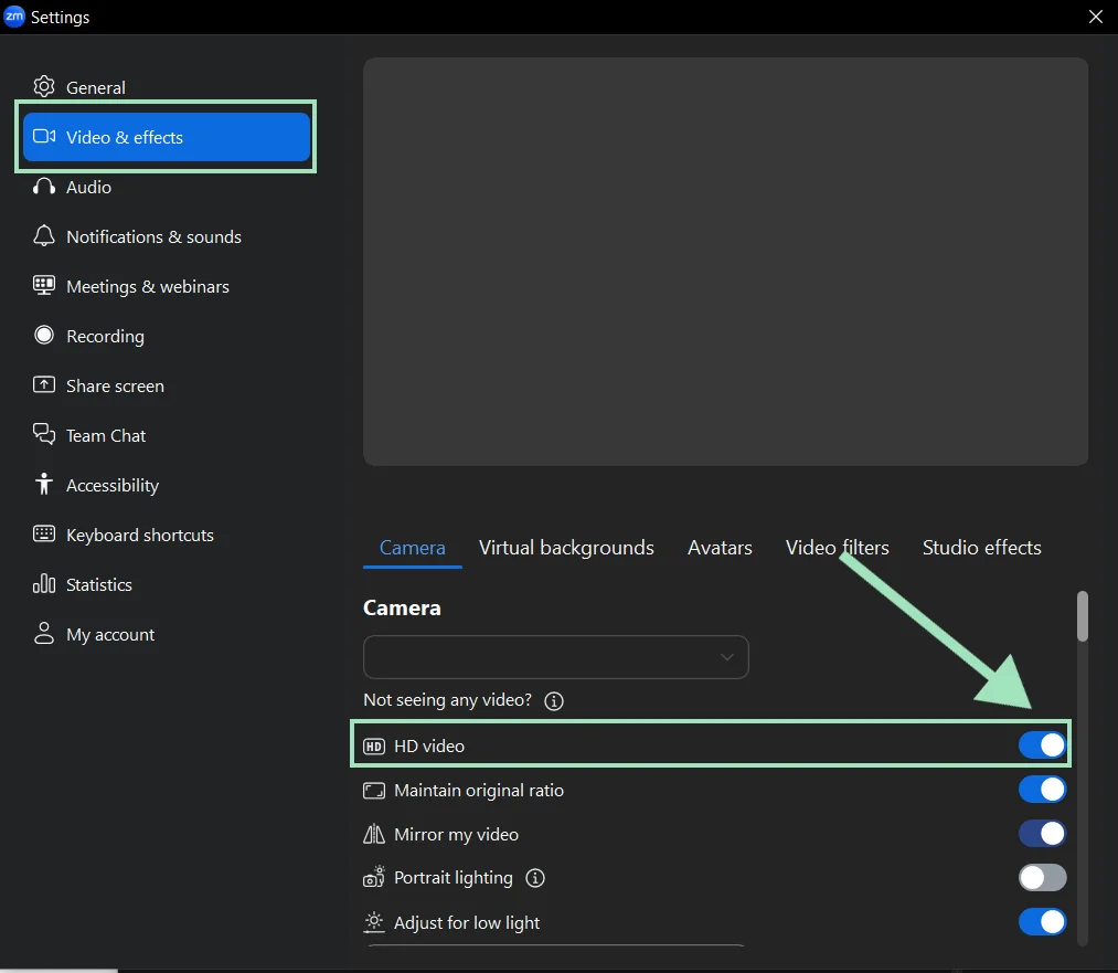 Zoom enabling HD video