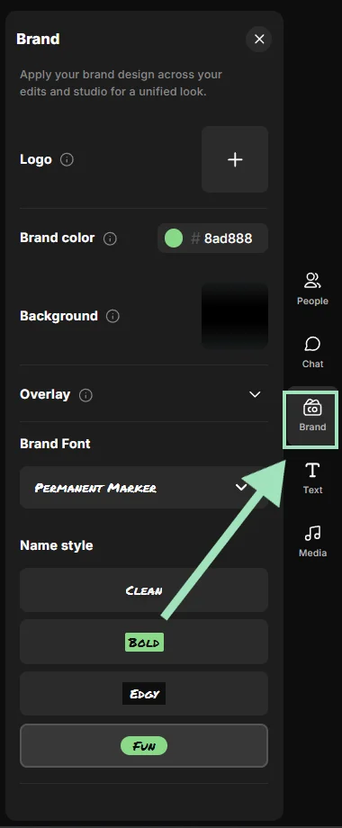 Riverside branding settings