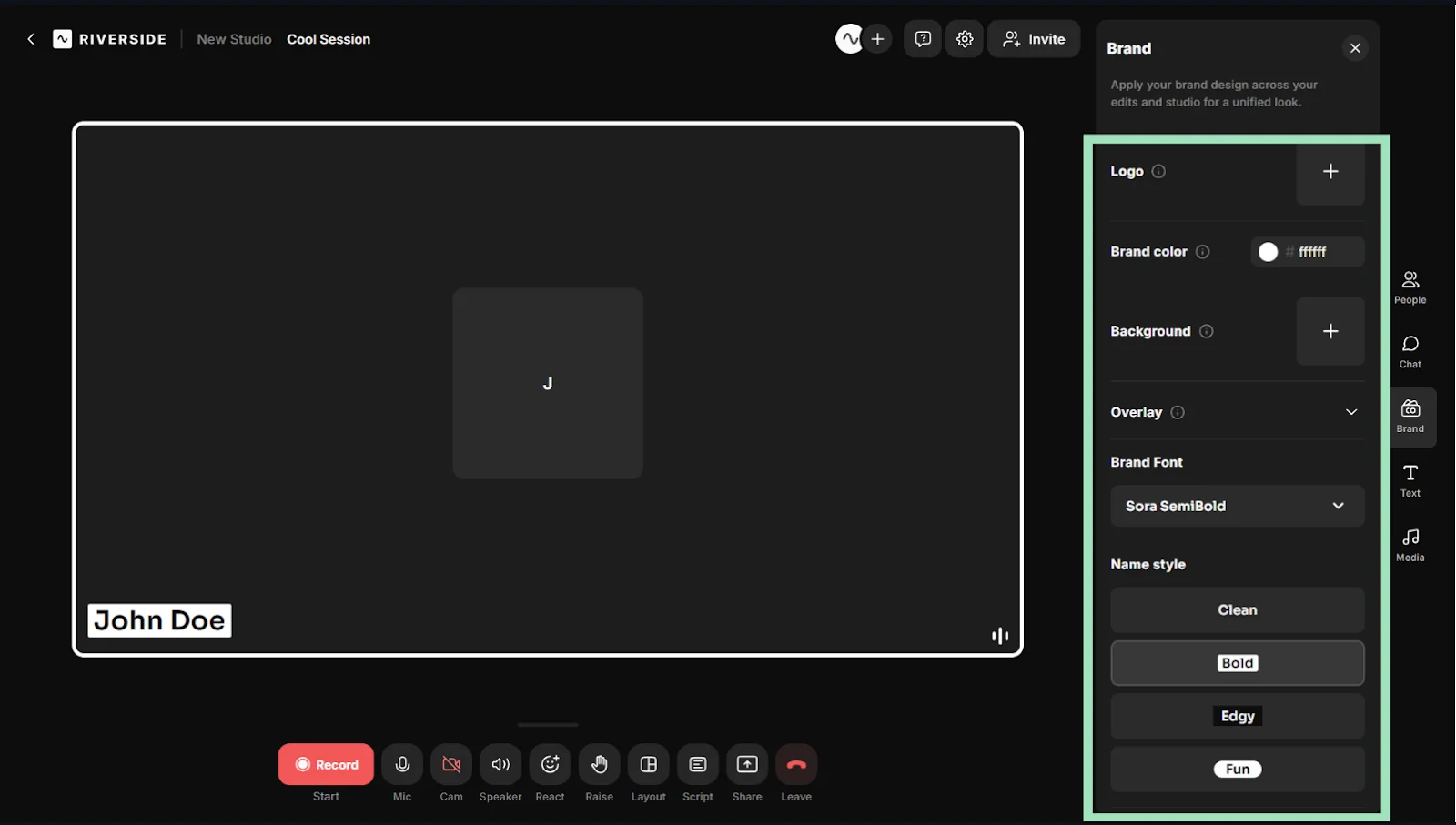 Riverside branding options