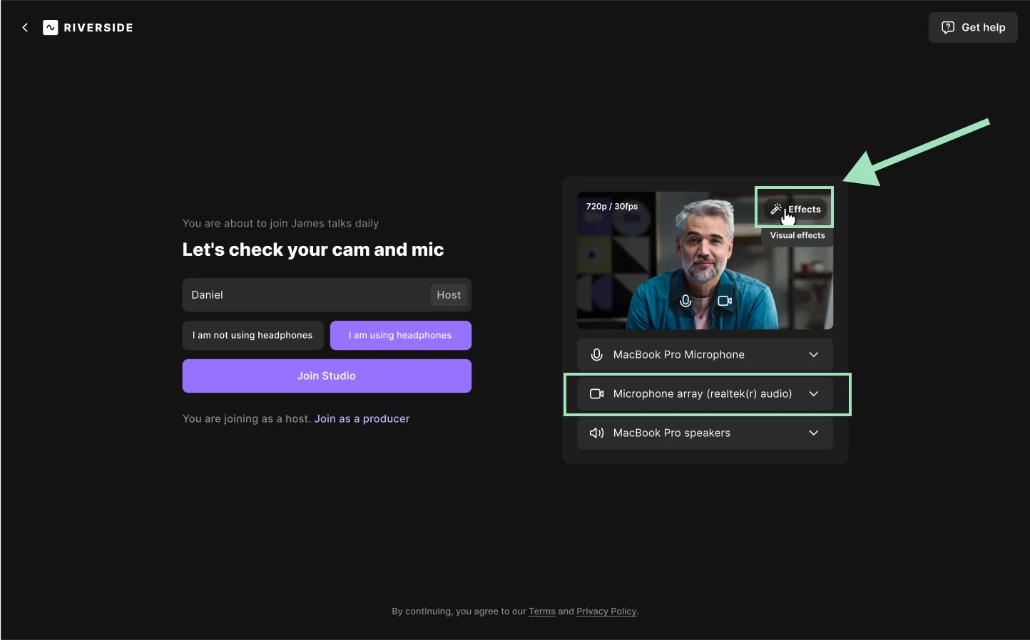 Riverside lobby and effects