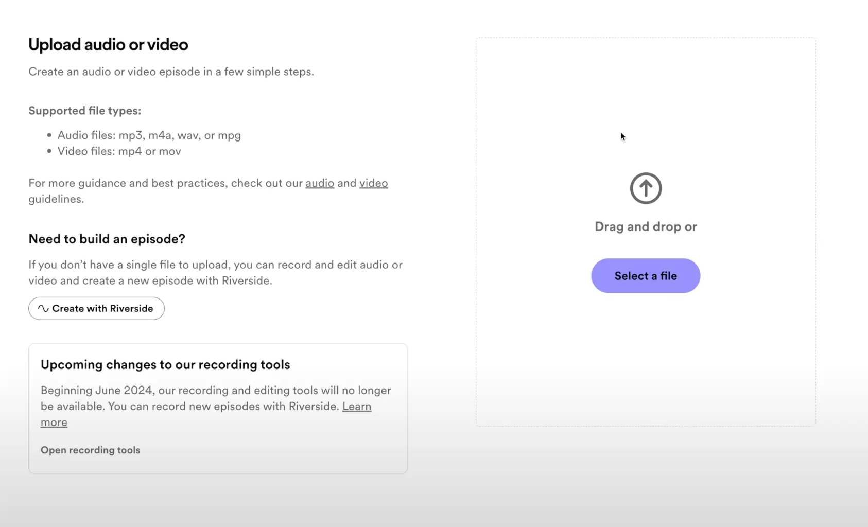Einen Podcast auf Spotify für Podcaster hochladen oder erstellen