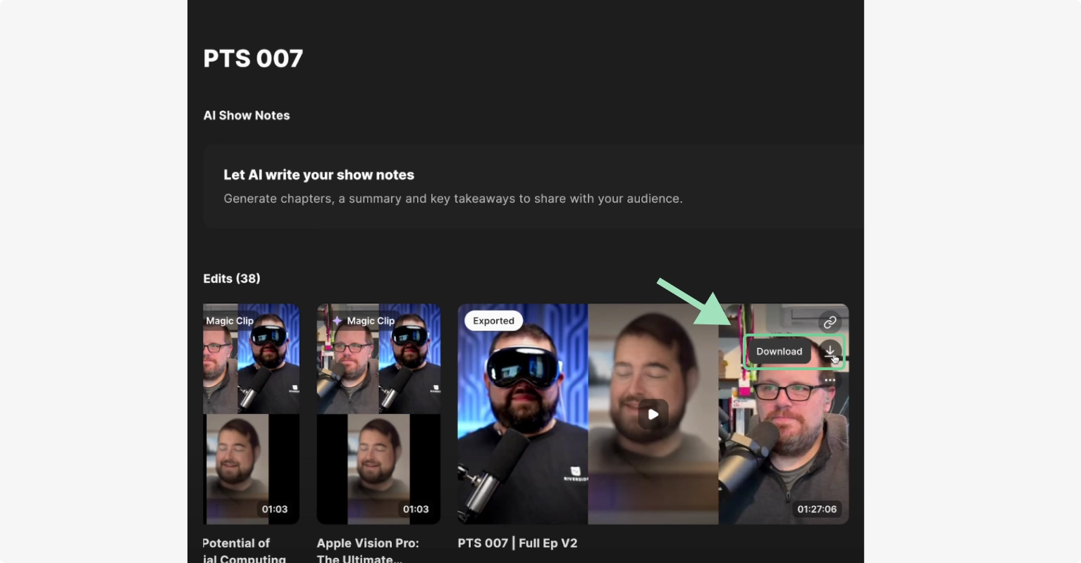 Einen Podcast von Riverside nach Spotify herunterladen
