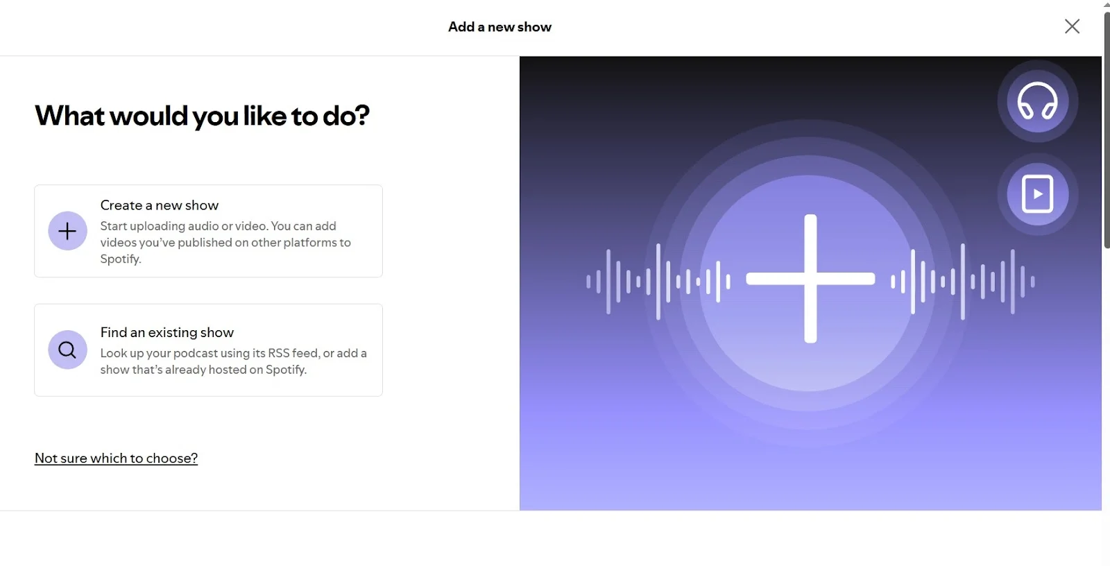 Spotify create a new show