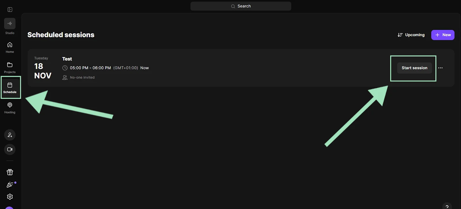 Riverside starting a scheduled session