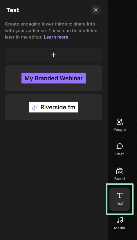 Riverside lower thirds