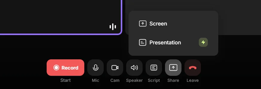 Sharing a presentation