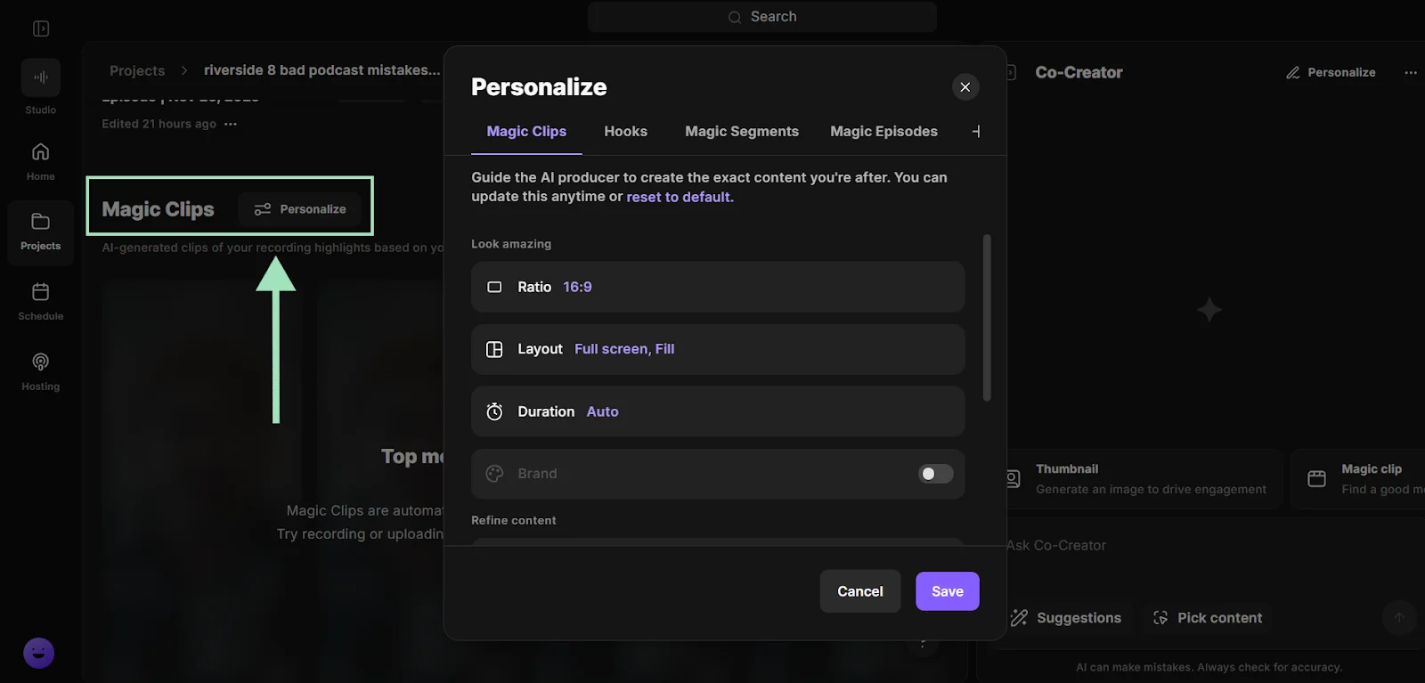 Riverside personalize Magic Clips