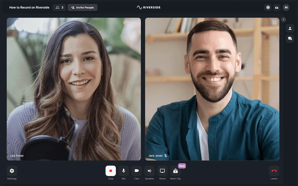 combine two videos from remote guests