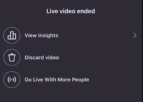 Instagram end of live video