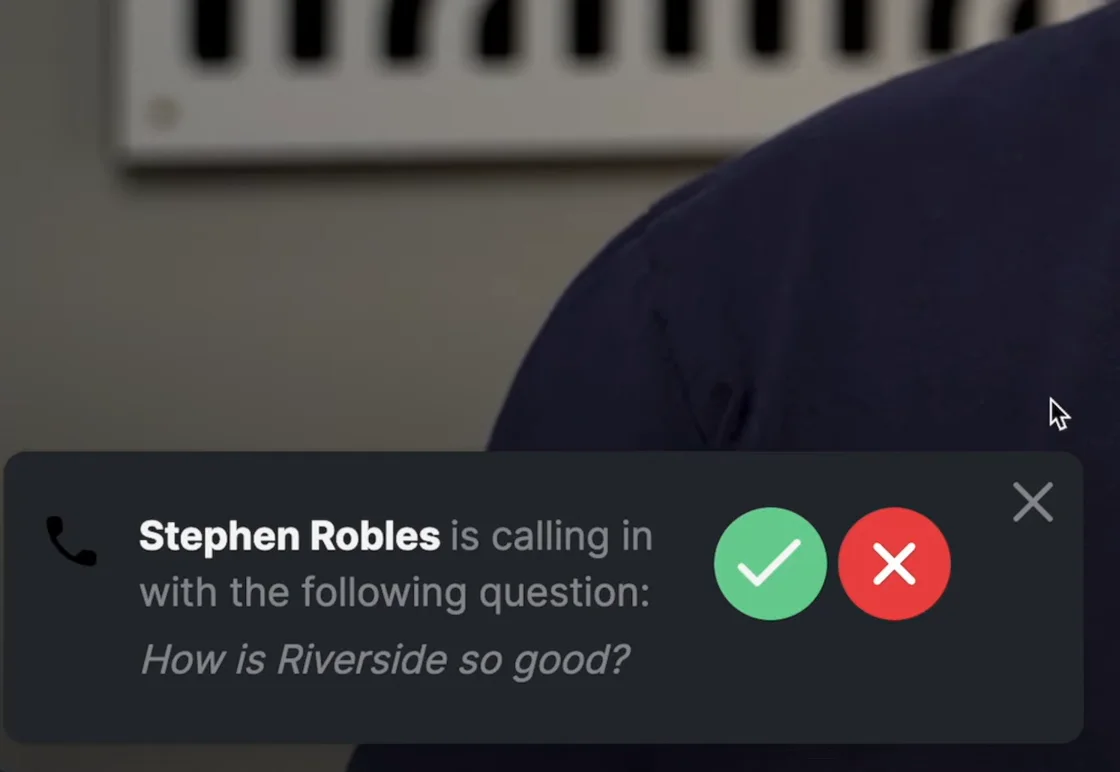 Riverside live call in