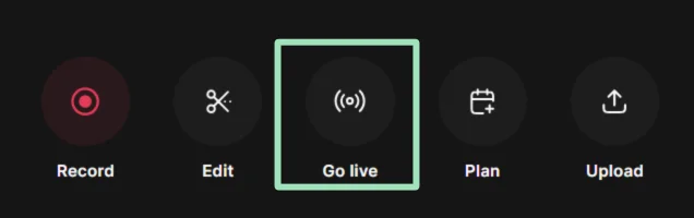Riverside Go live button
